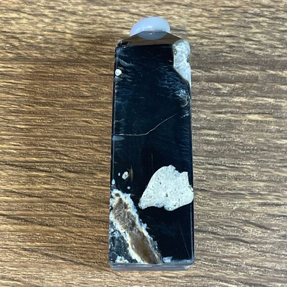 Black lace agate tower 4-sided druzy crystal banded banding, onyx, emotional hea - Picture 5 of 8